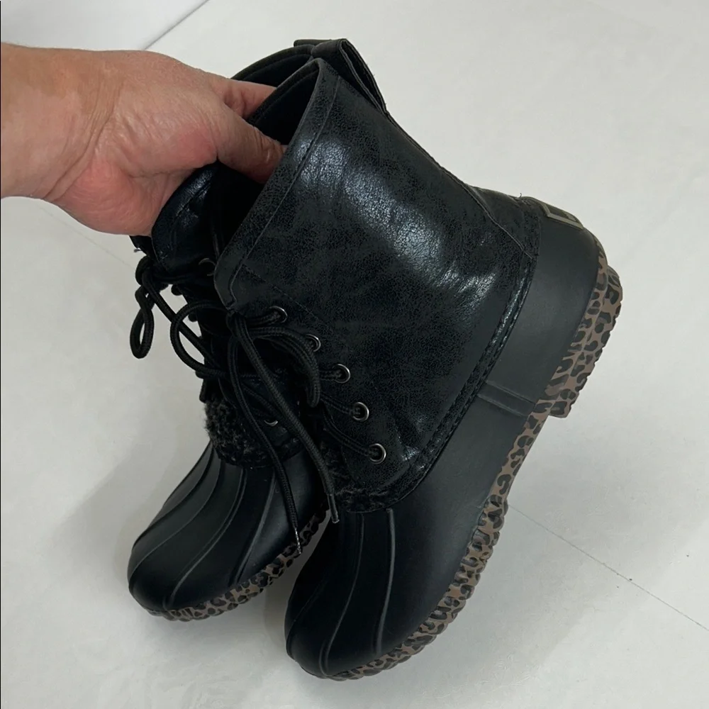 Marleylylli Black Women's Lace-Up Boots